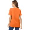 Woman Within Plus Size Perfect Short-Sleeve V-Neck Tee (Petite Available)(Orange Twist)