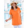 Woman Within Plus Size Perfect Short-Sleeve V-Neck Tee (Petite Available)(Orange Twist)