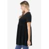 Woman Within Plus Size Short-Sleeve Empire Waist Tunic(Black)