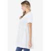 Woman Within Plus Size Short-Sleeve Empire Waist Tunic(White)