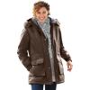 Woman Within Plus Size Microfiber Parka(Chocolate)