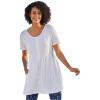 Woman Within Plus Size Short-Sleeve Empire Waist Tunic(White)