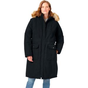 Woman Within Plus Size The Arctic Parka In Extra Long Length(Black)