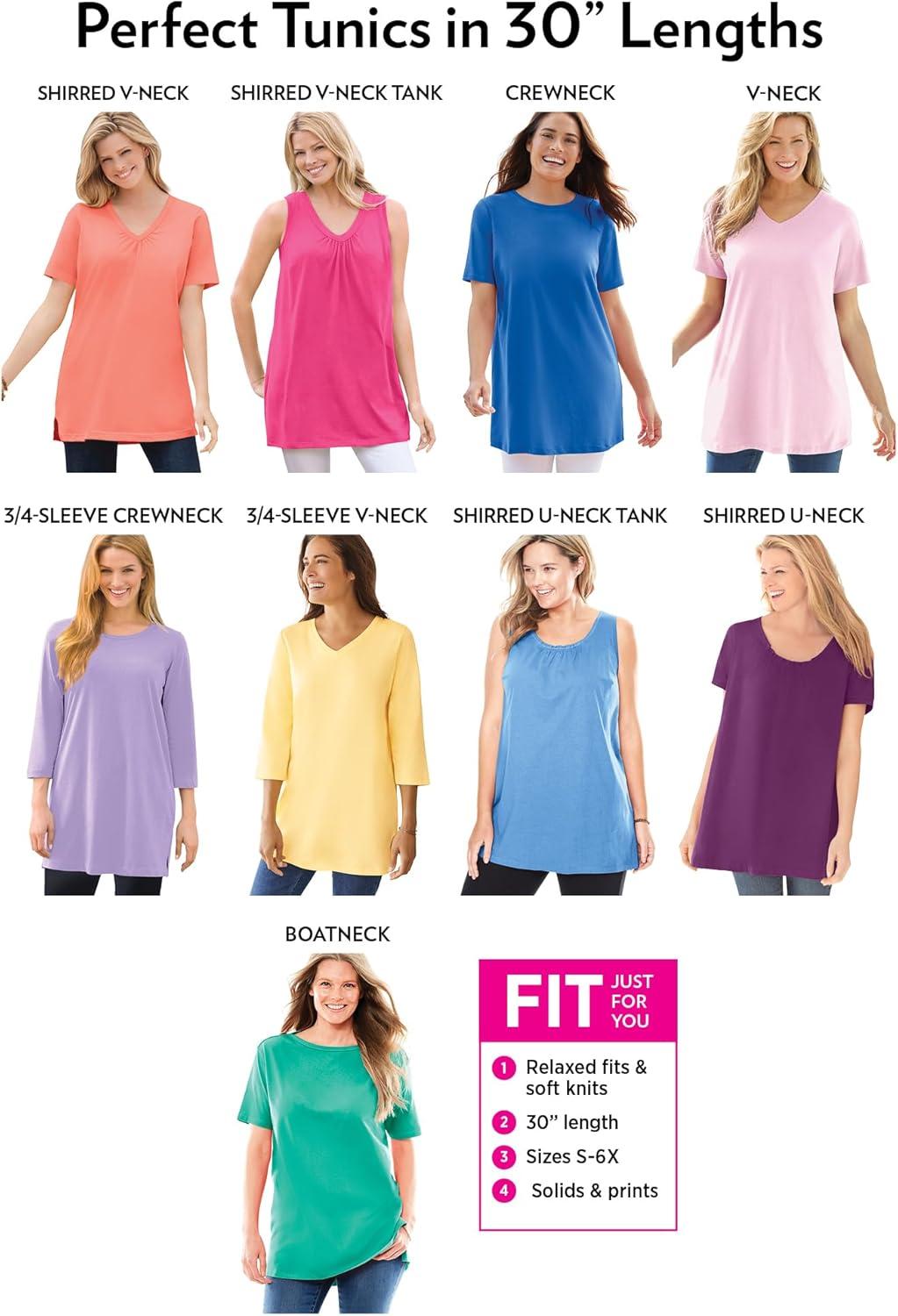 imageWoman Within Plus Size Perfect ThreeQuarterSleeve Scoopneck TunicLime