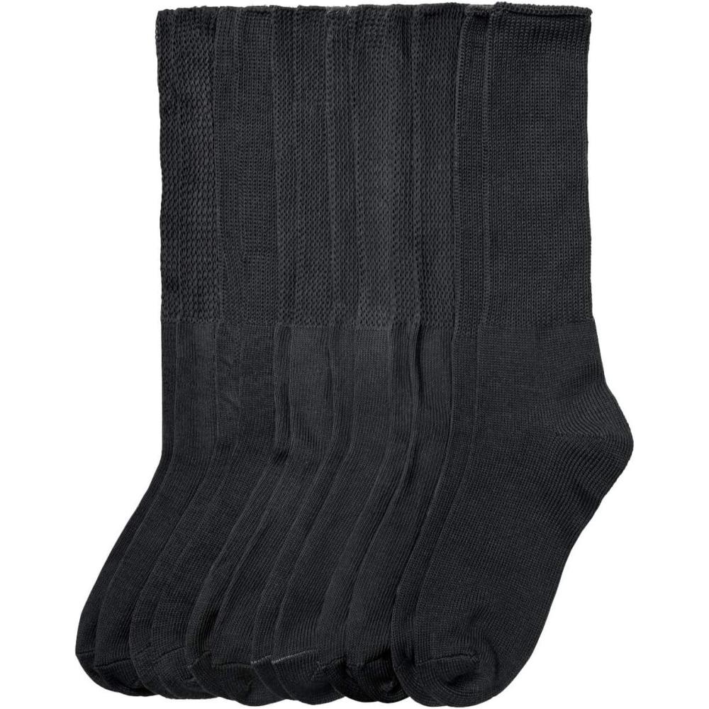 imageComfort Choice Womens Plus Size 6Pack Rib Knit SocksBlack