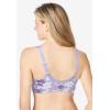 Comfort Choice Women’s Plus Size Cotton Front-Close Wireless Bra(Pale Lilac Floral)