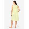 Only Necessities Plus Size Sleeveless Button Front Night Gown(Pastel Yellow Floral)