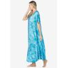 Only Necessities Plus Size Sweeping Printed Lounger(Caribbean Blue Tie Dye)