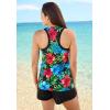 Swimsuits For All Swim 365 Women’s Plus Size Longer-Length Racerback Tankini Top(Indigo Multi)