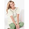 Woman Within Plus Size 7-Day Embroidered Pointelle Tunic(Ivory Floral Embroidery)