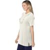 Woman Within Plus Size 7-Day Embroidered Pointelle Tunic(Ivory Floral Embroidery)
