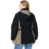 Woman Within Plus Size Colorblocked Taslon Anorak(Black Bark)