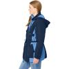 Woman Within Plus Size Colorblocked Taslon Anorak(Navy French Blue)