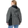 Woman Within Plus Size Colorblocked Taslon Anorak(Slate Black)