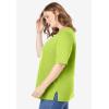 Woman Within Plus Size Perfect Elbow-Sleeve Square-Neck Tee(Lime)