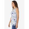 Woman Within Plus Size Perfect Printed Scoopneck Tank(White Butterflies)