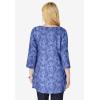 Woman Within Plus Size Perfect Printed Three-Quarter-Sleeve V-Neck Tunic(Royal Navy Tie Dye)
