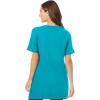 Woman Within Plus Size Perfect Short-Sleeve V-Neck Tunic(Pretty Turquoise)