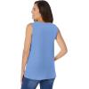 Woman Within Plus Size Perfect Sleeveless Shirred V-Neck Tunic(French Blue)