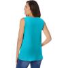 Woman Within Plus Size Perfect Sleeveless Shirred V-Neck Tunic(Pretty Turquoise)