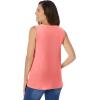 Woman Within Plus Size Perfect Sleeveless Shirred V-Neck Tunic(Sweet Coral)
