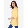 Woman Within Plus Size Perfect Three-Quarter Sleeve Crewneck Tunic(Banana)