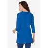 Woman Within Plus Size Perfect Three-Quarter Sleeve Crewneck Tunic(Bright Cobalt)