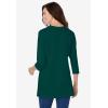 Woman Within Plus Size Perfect Three-Quarter Sleeve Crewneck Tunic(Emerald Green)