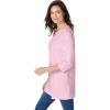 Woman Within Plus Size Perfect Three-Quarter Sleeve Crewneck Tunic(Heather Grey)