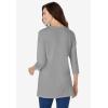 Woman Within Plus Size Perfect Three-Quarter Sleeve Crewneck Tunic(Medium Heather Grey)