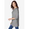 Woman Within Plus Size Perfect Three-Quarter Sleeve Crewneck Tunic(Medium Heather Grey)