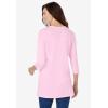 Woman Within Plus Size Perfect Three-Quarter Sleeve Crewneck Tunic(Pink)