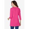 Woman Within Plus Size Perfect Three-Quarter Sleeve Crewneck Tunic(Raspberry Sorbet)