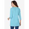 Woman Within Plus Size Perfect Three-Quarter Sleeve Crewneck Tunic(Seamist Blue)