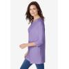 Woman Within Plus Size Perfect Three-Quarter Sleeve Crewneck Tunic(Soft Iris)