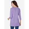 Woman Within Plus Size Perfect Three-Quarter Sleeve Crewneck Tunic(Soft Iris)