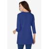 Woman Within Plus Size Perfect Three-Quarter Sleeve Crewneck Tunic(Ultra Blue)