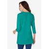 Woman Within Plus Size Perfect Three-Quarter Sleeve Crewneck Tunic(Waterfall)
