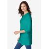 Woman Within Plus Size Perfect Three-Quarter Sleeve Crewneck Tunic(Waterfall)