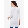 Woman Within Plus Size Perfect Three-Quarter Sleeve Crewneck Tunic(White)