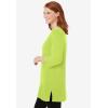 Woman Within Plus Size Perfect Three-Quarter-Sleeve Scoopneck Tunic(Lime)