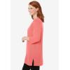Woman Within Plus Size Perfect Three-Quarter-Sleeve Scoopneck Tunic(Sweet Coral)