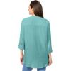 Woman Within Plus Size Rayon 7-Day Three-Quarter Sleeve Tab-Front Tunic(Azure)
