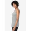 Woman Within Plus Size Rib Knit Tank(Heather Grey)