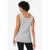 Woman Within Plus Size Rib Knit Tank(Heather Grey)