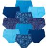 Comfort Choice Plus Size Full Coverage Cotton Brief 10-Pack(Evening Blue Dot Pack)