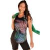 Swimsuits For All Swim 365 Women’s Plus Size Longer-Length Racerback Tankini Top(Ombre Palm Placement)