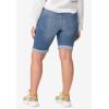 ellos Plus Size Mid-Rise Stretch Denim Bermuda Shorts(Medium Stonewash)