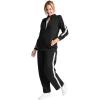 Woman Within Plus Size Active Side-Stripe Track Jacket(Black White)