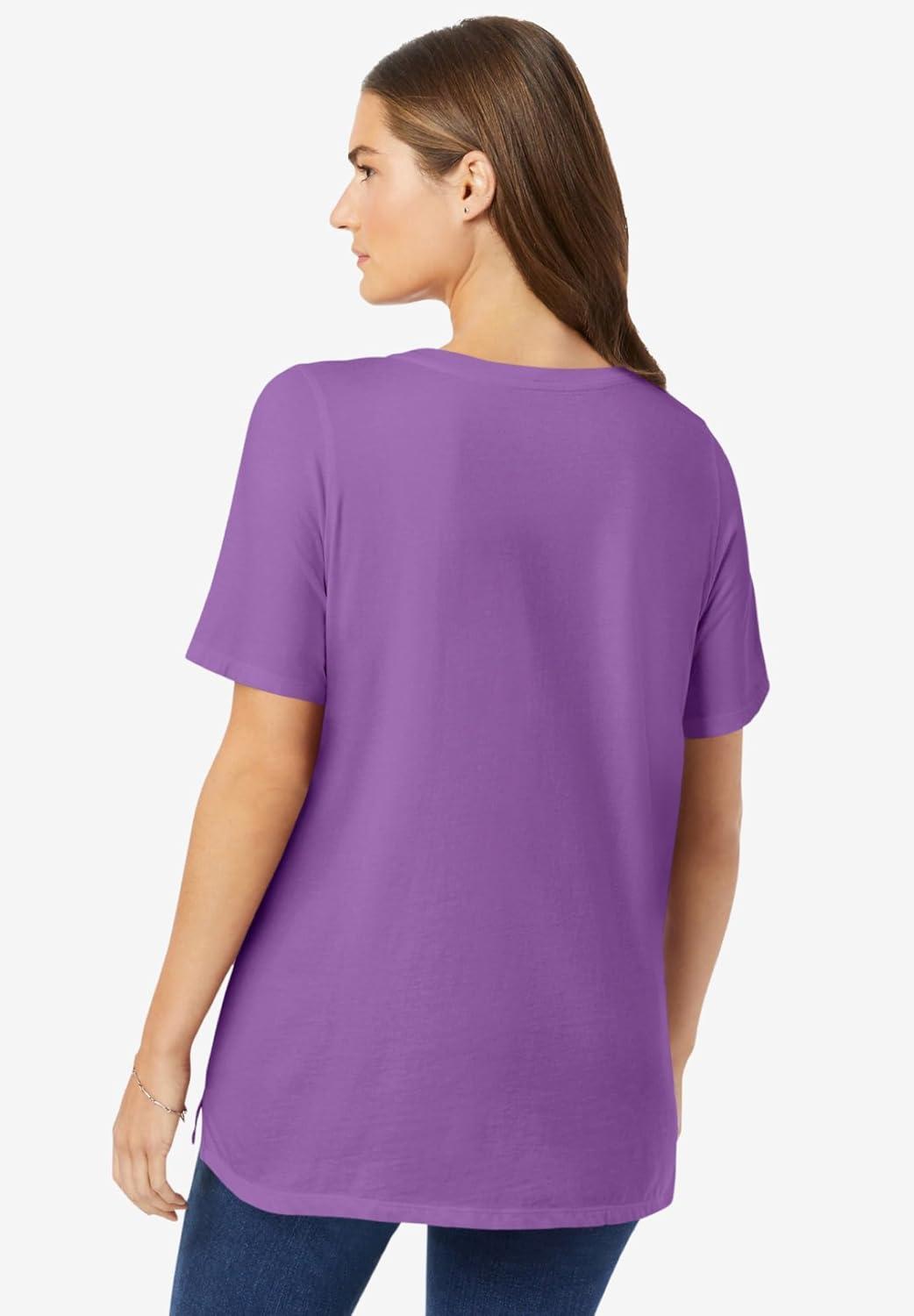 imageWoman Within Plus Size Graphic TeePretty Violet Falling Hearts